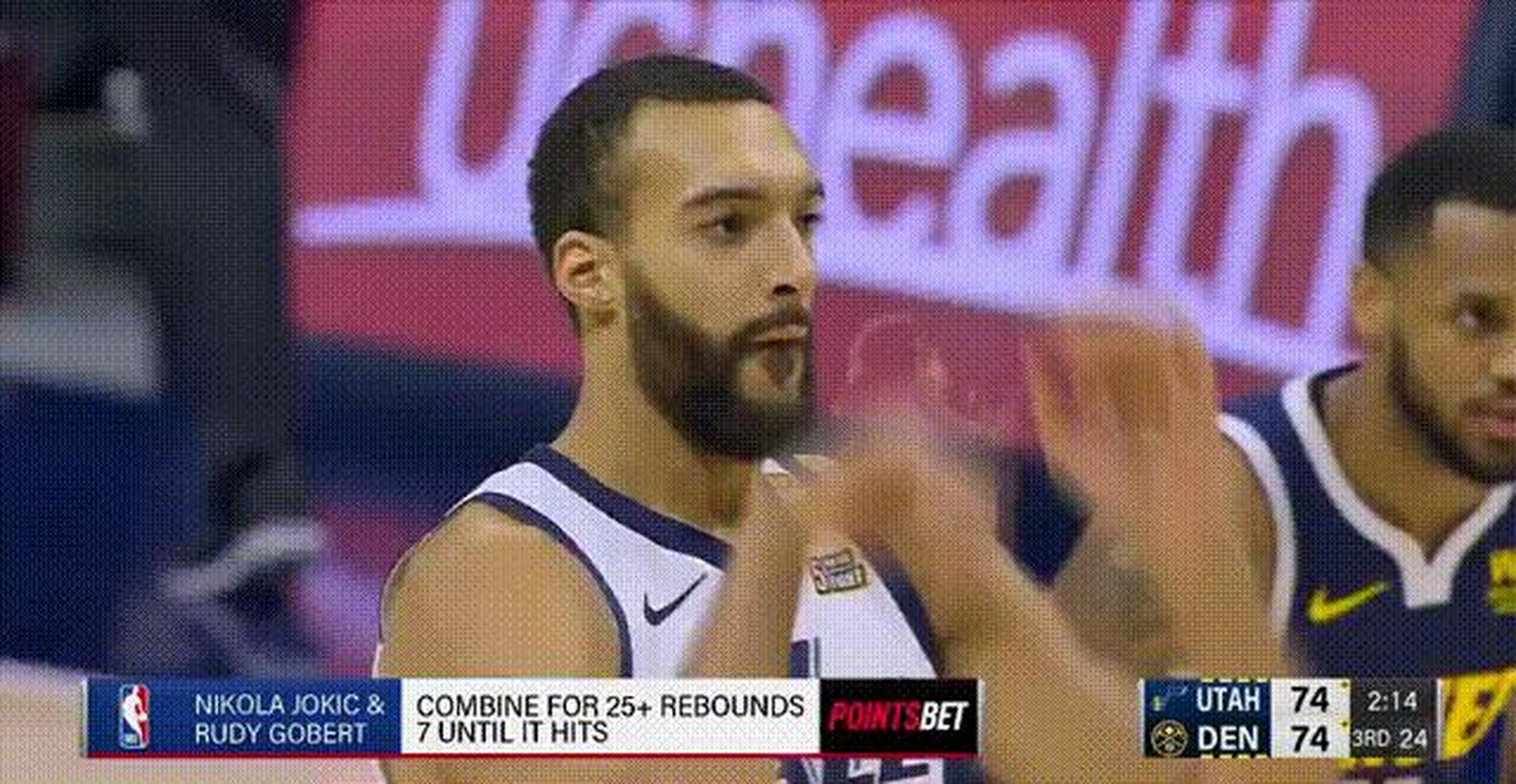 掘金险胜骑士，戈贝尔高光表现